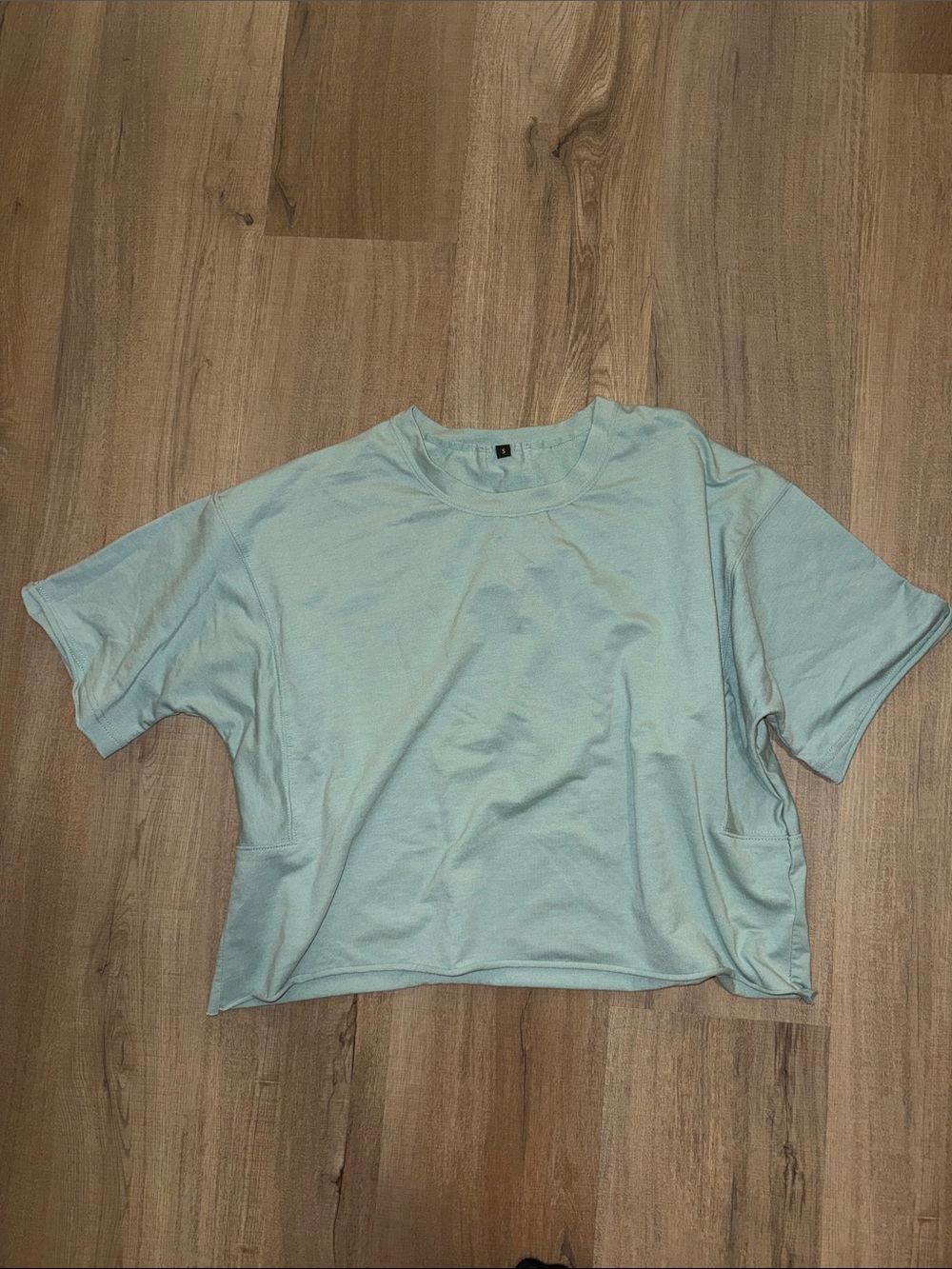Light Blue Scoop Crop T-Shirt